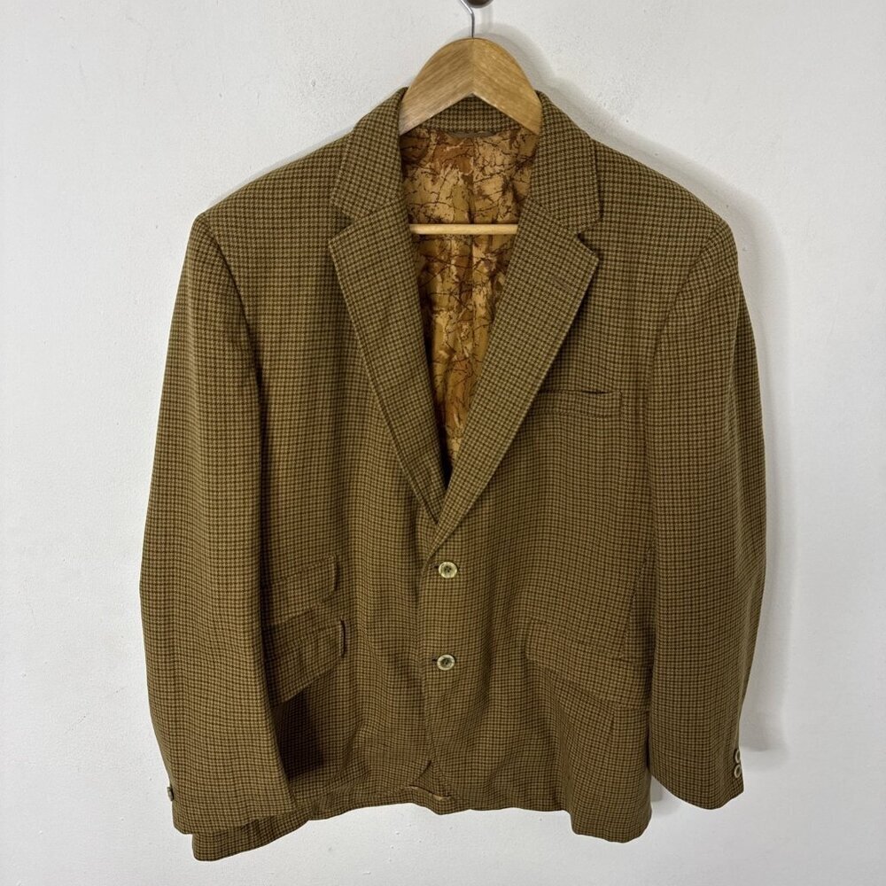 Vintage Glentex Tweed Wool Blazer 42 Houndstooth Eaton’s British Isles‎ Jacket